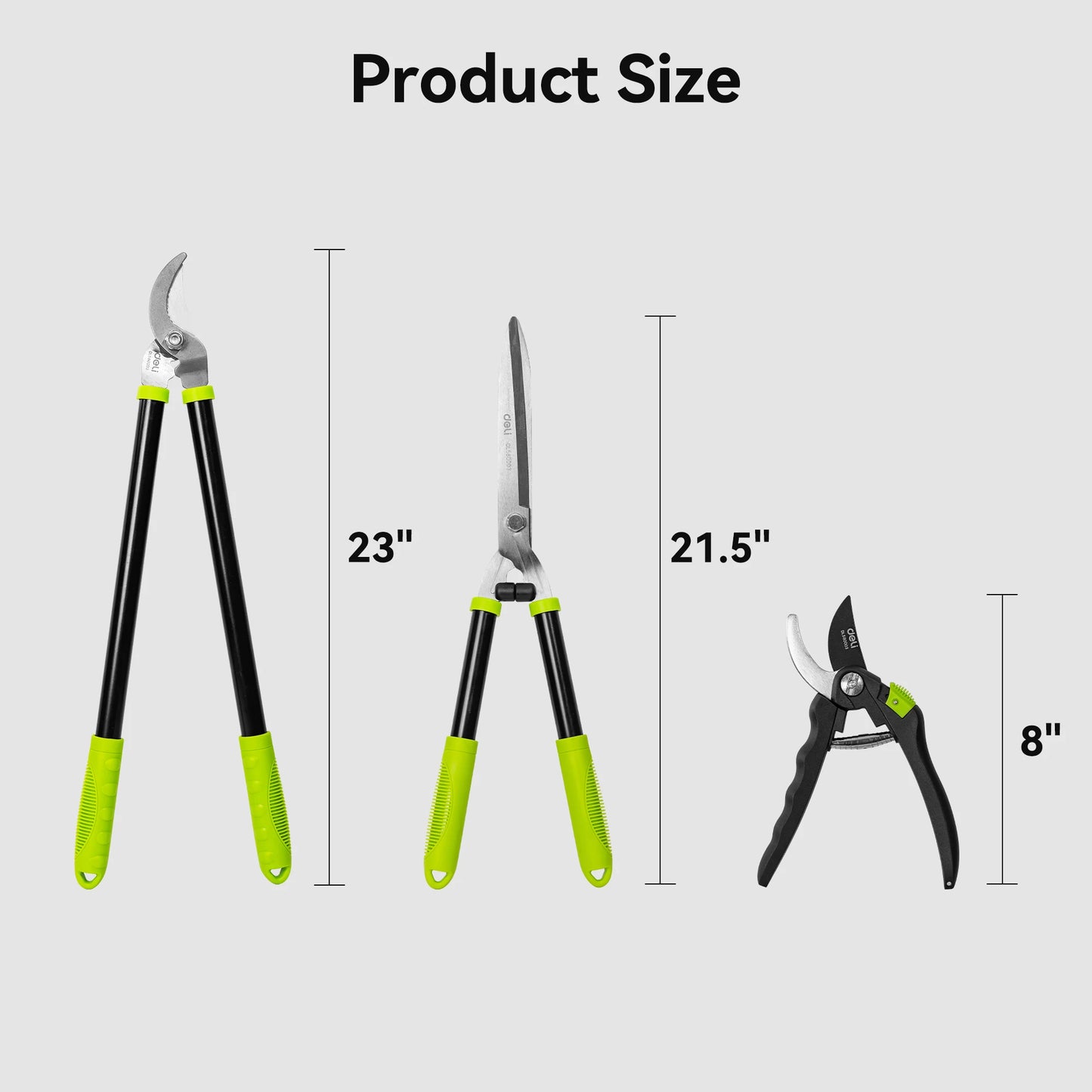 3-Piece Loppers, Hedge Clippers & Pruners Set, Heavy-Duty Garden Tools for Tree & Shrub Care, Branch Cutter & Tree Trimmer