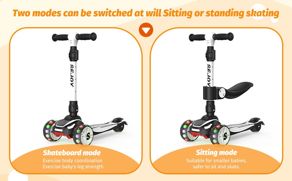 Outdoor Toddler Kick Scooter w/Adjustable Height Handlebars