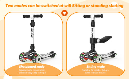 Outdoor Toddler Kick Scooter w/Adjustable Height Handlebars