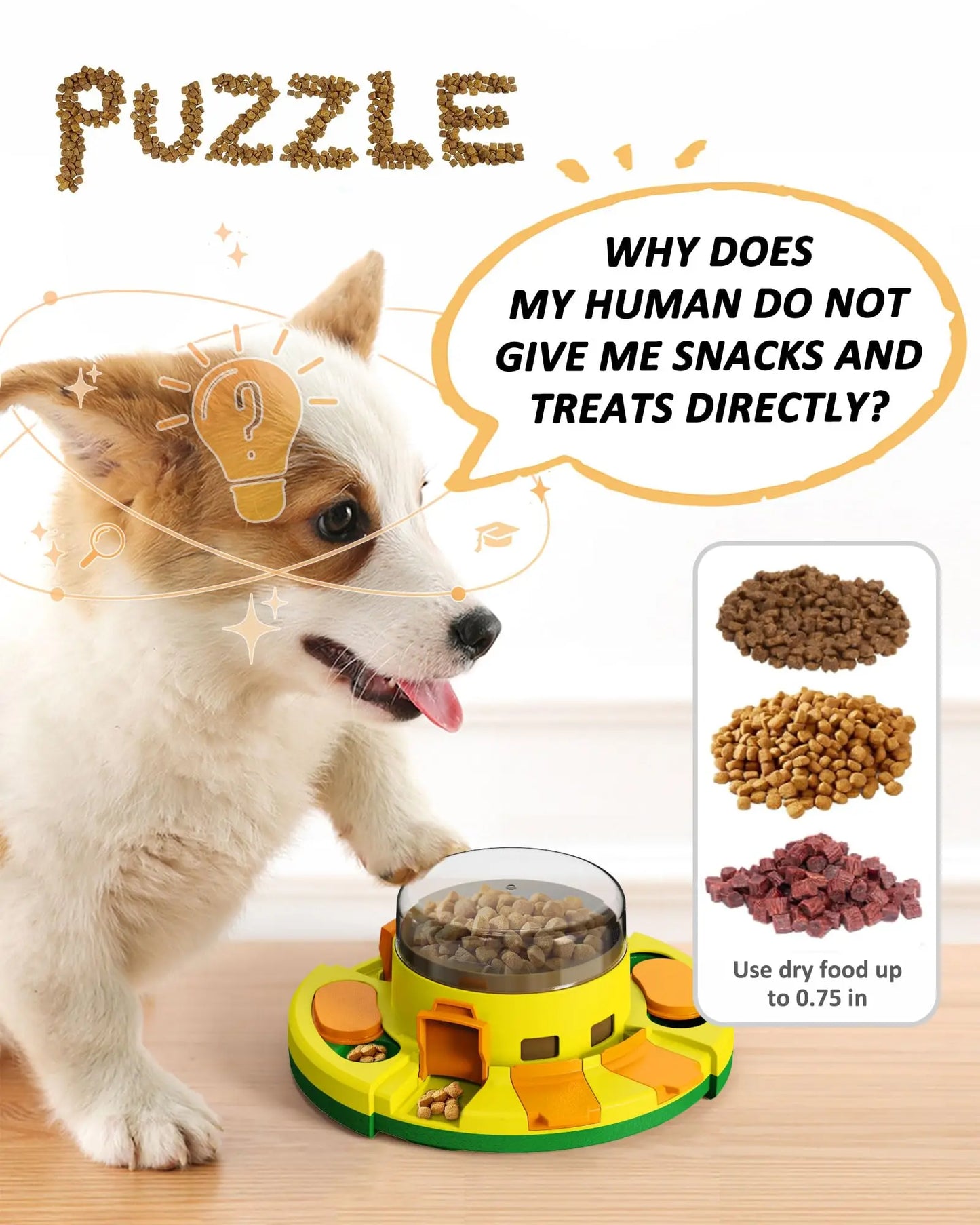 Interactive Puzzle Dog Food & Treat Feeder Dispenser