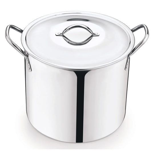 12-Quart Stainless Steel Stock Pot w/Metal Lid                 Stay Cool Handles Heavy Duty Cookware Soup Stew Boiling Ideal Kitchens
