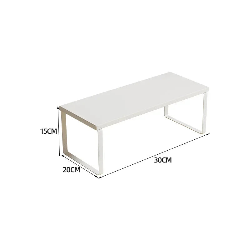 Simple Kitchen Cabinet Organizer Shelf- Wood & Metal         Kitchen Counter Shelves Kitchen Storage Spice Rack Stackable Metal and Engineered Wood