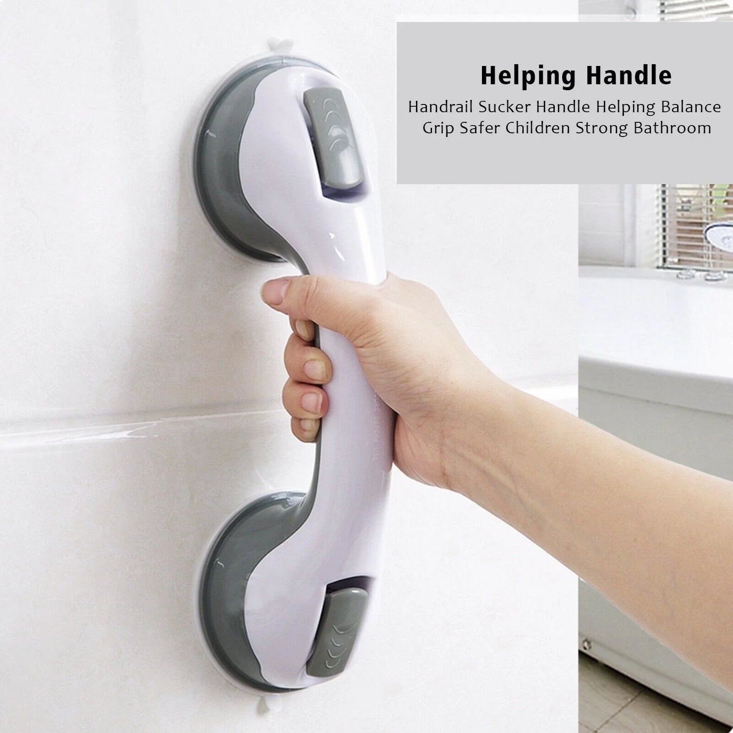 2-Piece Suction Grip Shower Tub Grab Bar