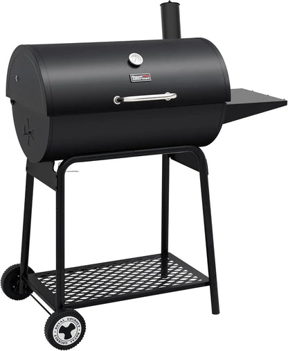 30 Inch Barrel Black Charcoal Outdoor Grill