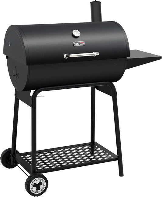 30 Inch Barrel Black Charcoal Outdoor Grill