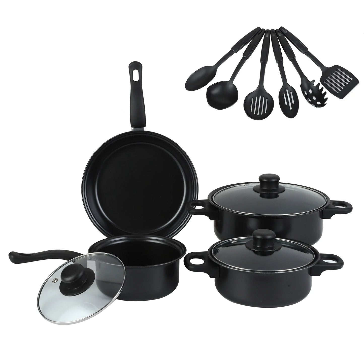 Durable 13-Piece Ceramic Non-Stick Cookware Set  w/Utensils