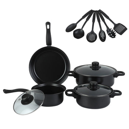 Durable 13-Piece Ceramic Non-Stick Cookware Set  w/Utensils