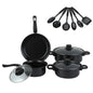 Durable 13-Piece Ceramic Non-Stick Cookware Set  w/Utensils