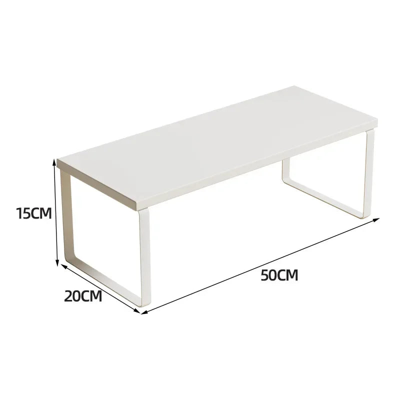 Simple Kitchen Cabinet Organizer Shelf- Wood & Metal         Kitchen Counter Shelves Kitchen Storage Spice Rack Stackable Metal and Engineered Wood