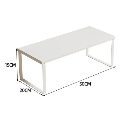 Simple Kitchen Cabinet Organizer Shelf- Wood & Metal         Kitchen Counter Shelves Kitchen Storage Spice Rack Stackable Metal and Engineered Wood