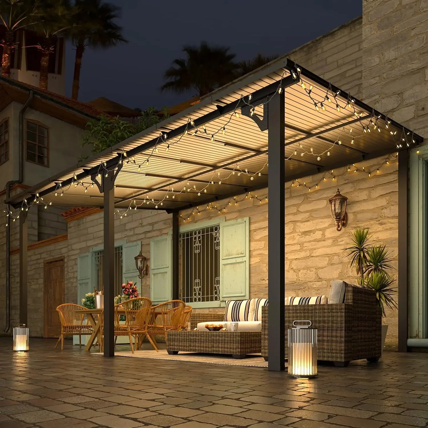 14'X10' Hard Top Gazebo Pergola For Patio