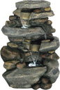 Garden Outdoor Stone Waterfall Fountain w/LED Lights
