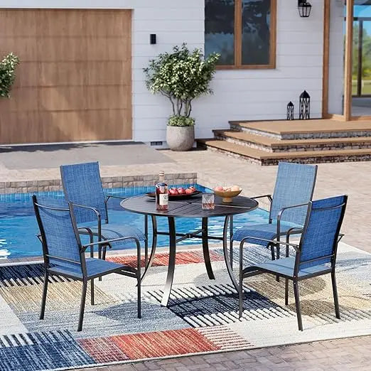 7-Piece All-Weather Rattan Patio 60" Dining Set
