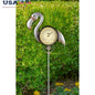Rustic Iron Flamingo Outdoor Thermometer Garden Stake