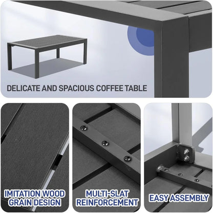 Dark Gray or White Aluminum Sectional Furniture Set