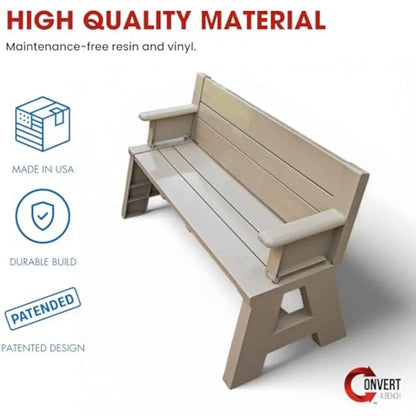 2-in-1 Outdoor Convertible Bench to Picnic Table