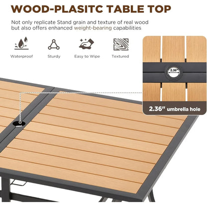 7-Piece All-Weather Rattan Patio 60" Dining Set