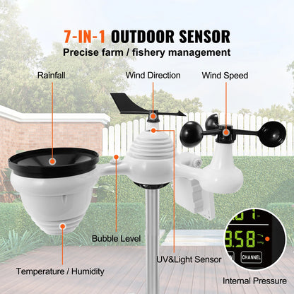 7-in-1 Solar Wi-Fi Weather Station Color Display