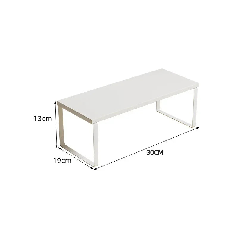 Simple Kitchen Cabinet Organizer Shelf- Wood & Metal         Kitchen Counter Shelves Kitchen Storage Spice Rack Stackable Metal and Engineered Wood