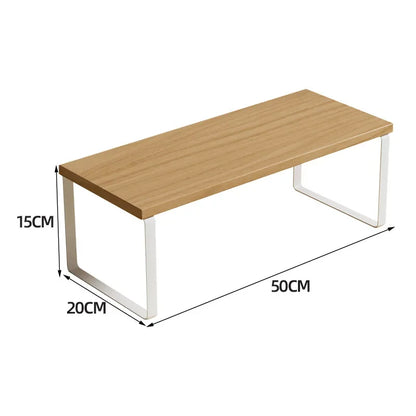 Simple Kitchen Cabinet Organizer Shelf- Wood & Metal         Kitchen Counter Shelves Kitchen Storage Spice Rack Stackable Metal and Engineered Wood