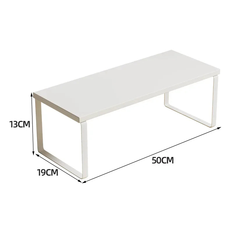 Simple Kitchen Cabinet Organizer Shelf- Wood & Metal         Kitchen Counter Shelves Kitchen Storage Spice Rack Stackable Metal and Engineered Wood