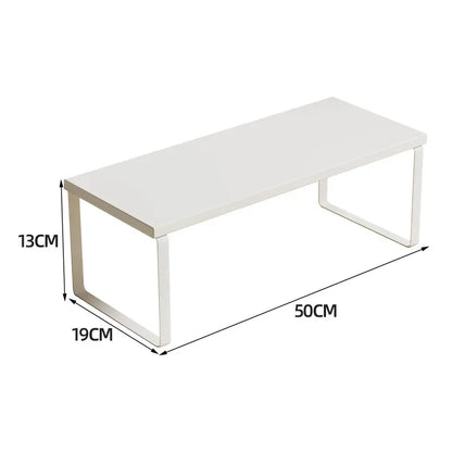 Simple Kitchen Cabinet Organizer Shelf- Wood & Metal         Kitchen Counter Shelves Kitchen Storage Spice Rack Stackable Metal and Engineered Wood