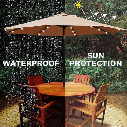 Lighted 9-foot Outdoor Patio Umbrella For Deck
