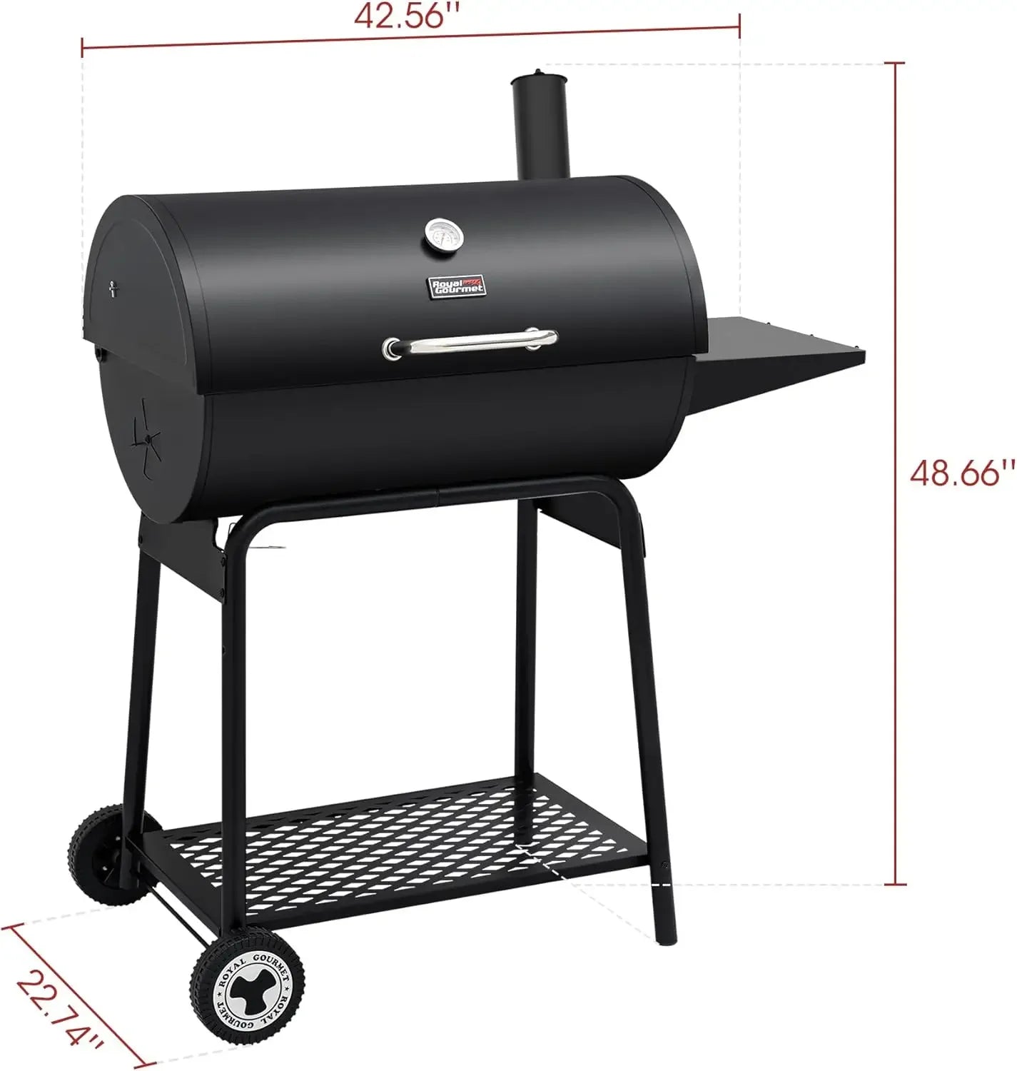 30 Inch Barrel Black Charcoal Outdoor Grill