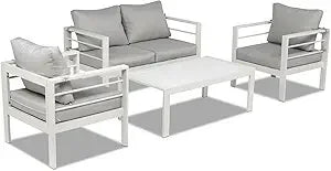 Dark Gray or White Aluminum Sectional Furniture Set