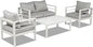Dark Gray or White Aluminum Sectional Furniture Set