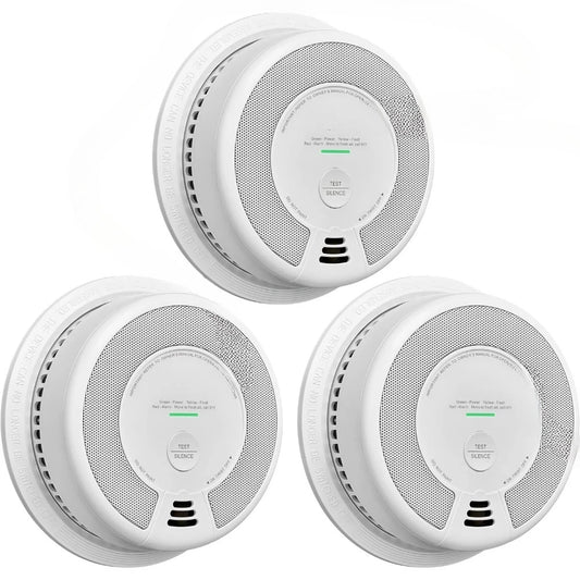 3-Pack, 2-in-1 Smoke & Carbon Monoxide Detector Alarm