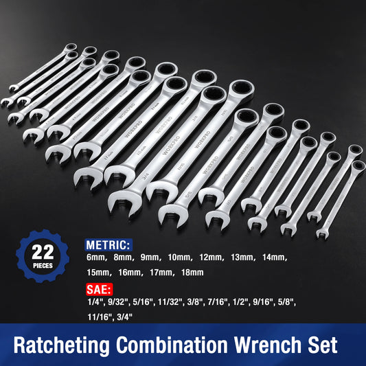 23-pc Ratcheting Wrench Set with Box