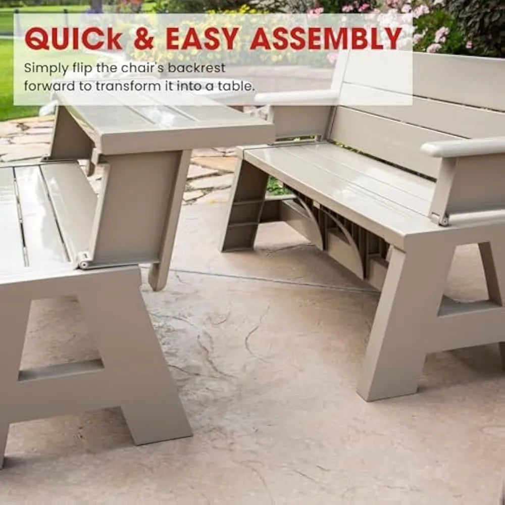 2-in-1 Outdoor Convertible Bench to Picnic Table