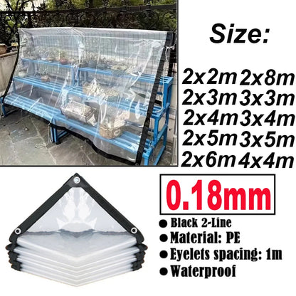 Thick Transparent Waterproof Tarpaulin, Clear Plant Cover
