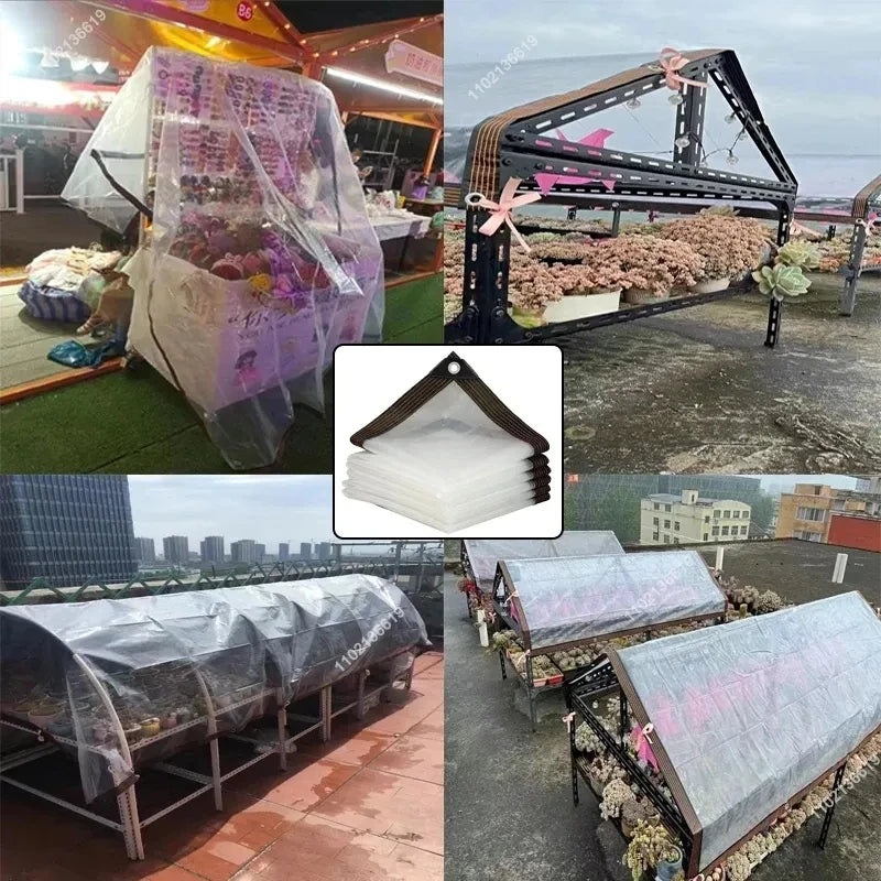 Thick Transparent Waterproof Tarpaulin, Clear Plant Cover