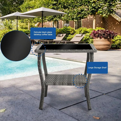 3-Piece Wicker Outdoor Patio Furniture Set