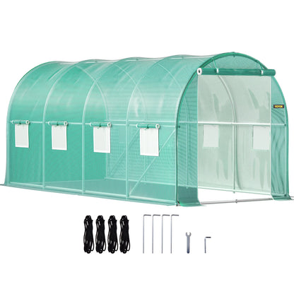 Walk-in Tunnel Greenhouse, Galvanized Frame & Waterproof Cover