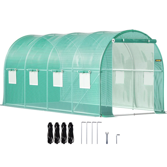 Walk-in Tunnel Greenhouse, Galvanized Frame & Waterproof Cover
