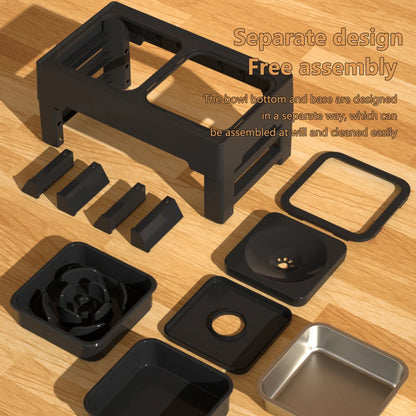 Pet Slow Feed Bowl- Large, Adjustable Height