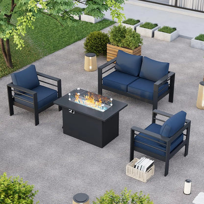 6-pc Aluminum Outdoor Furniture Set- Waterproof Covers
