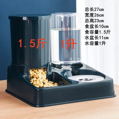 Automatic Pet Feeder & Gravity Water Dispenser Set
