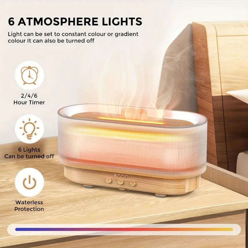 300ml Flame Aromatherapy Humidifier, Essential Oil Diffuser