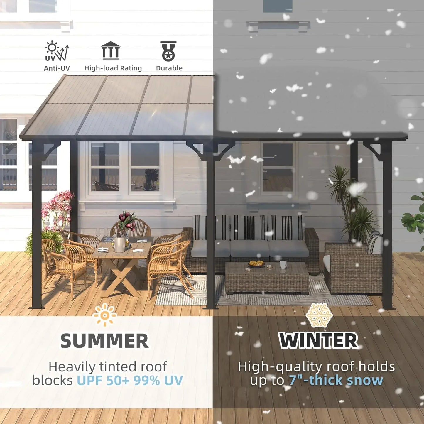 14'X10' Hard Top Gazebo Pergola For Patio