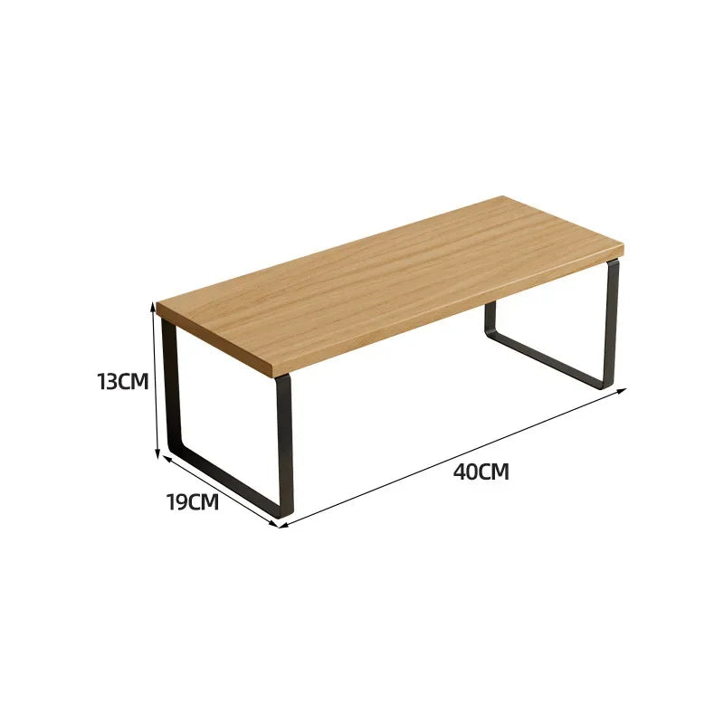 Simple Kitchen Cabinet Organizer Shelf- Wood & Metal         Kitchen Counter Shelves Kitchen Storage Spice Rack Stackable Metal and Engineered Wood