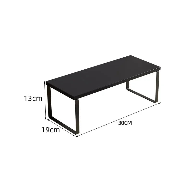 Simple Kitchen Cabinet Organizer Shelf- Wood & Metal         Kitchen Counter Shelves Kitchen Storage Spice Rack Stackable Metal and Engineered Wood