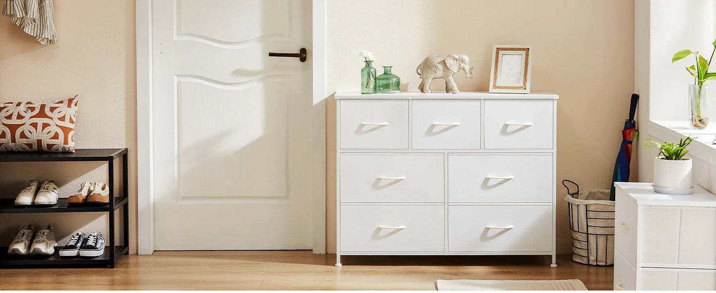 Wardrobes For Bedroom- 5/7/10 White Fabric Drawers