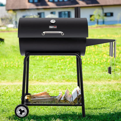 30 Inch Barrel Black Charcoal Outdoor Grill