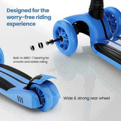 Outdoor Toddler Kick Scooter w/Adjustable Height Handlebars