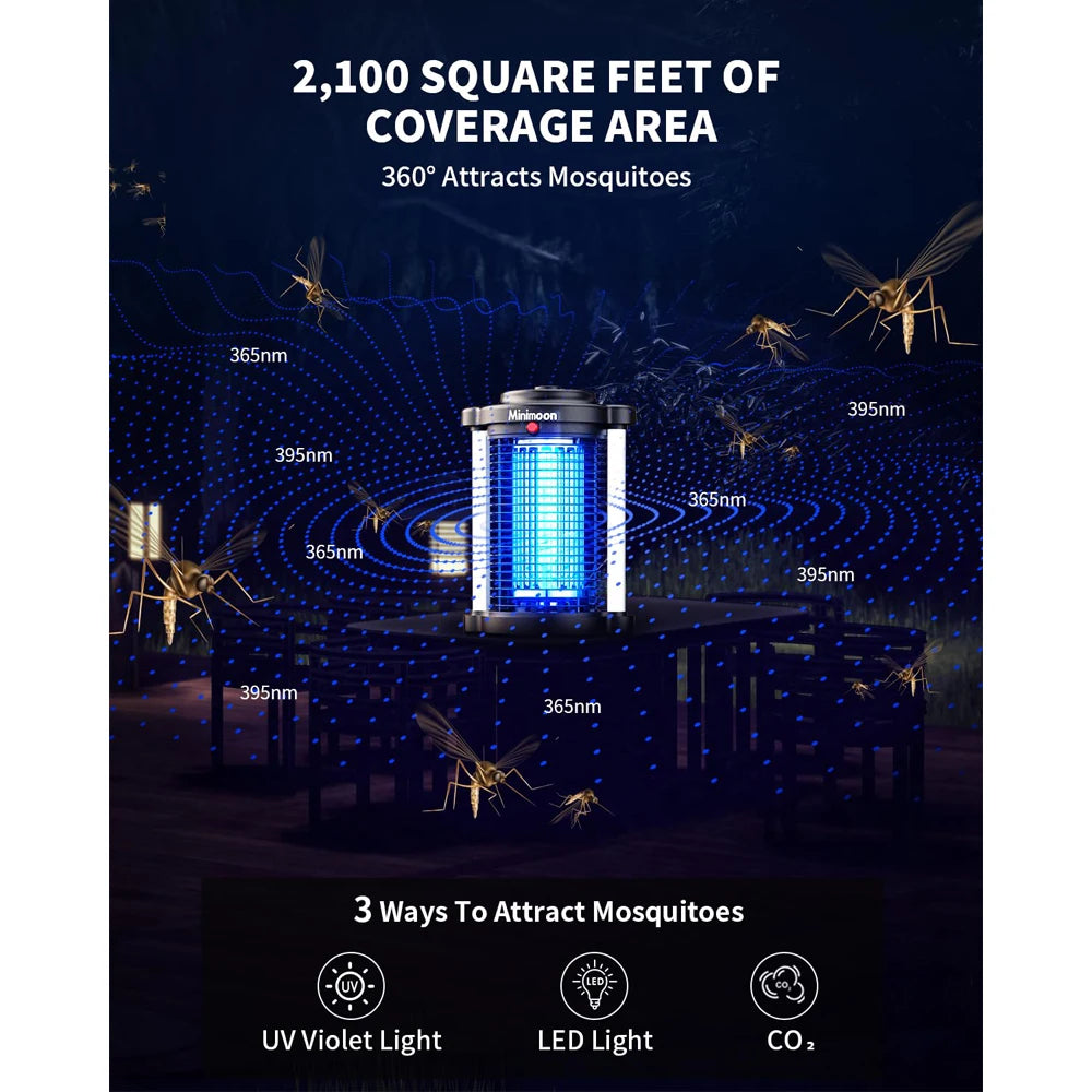 Outdoor Mosquito Bug Zapper w/Dual LED Light