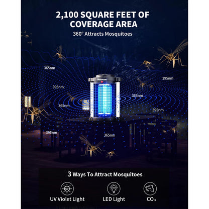 Outdoor Mosquito Bug Zapper w/Dual LED Light